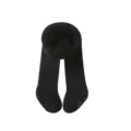 Collant spessi e felpati per bambini in nero, morbidi leggings invernali caldi per bambine. - Nero con Piedi