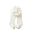 Collant termico spesso per bambini, calzamaglia in cotone bianco unito, leggings invernali. - Collant bianchi con piedi