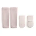 Conjunto de calentadores de piernas altos y calcetines antideslizantes de invierno, rosa. - Talla S 6-12 Meses / Flor