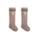 Neonato Calze Alte Cotone Malve Colore Carino Cucciolo Giallo Modello Bimba Calzini - Taglia XS (0-6M) / Cane caffelatte
