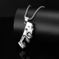 Punk Skull Bottle Opener Pendant Necklace Alloy Men Jewelry Vintage Silver Color Cool Gift - Half Skull Bottle Opener Pendant / 60cm Chain Length