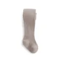 Ribbed baby tights in soft solid color, comfortable toddler cotton leggings variant. - 18/20 (6-12 Months) / Khaki