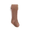 Brown baby ribbed tights for infant toddler soft solid color warm cotton winter leggings - 18/20 (6-12 Months) / Caramel color