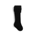 Collant a coste nero per bambini leggings neonato tinta unita collant da danza bimbo - Nero