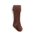 Collant a costine marrone scuro per bambini, leggings neonato tinta unita, morbida maglia. - Caffè