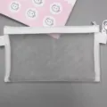 Transparant mesh etui potloodtas, minimalistische witte briefpapier opbergtas voor op school. - Wit