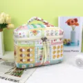 Cute quilted cosmetic bag with fresh floral and duck pattern, portable travel makeup pouch storage box. - Sanitary Napkin Storage Bag / Puzzle Floral Girl