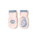 Süße rosa Kleinkind Anti-Rutsch Socken mit blauen Bündchen und bequemer Baumwolle für Babys. - Avocado