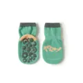 Kleinkind Anti-Rutsch Socken, grüne Babysocken mit Grip Punkten und niedlichem Textaufdruck. - Fruchtgrüner Punkt