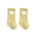 Wärmende dicke Plüsch Babysocken in Gelb mit niedlichem Smiley Gesicht für den kalten Winter. - Gelbes Smiley-Gesicht / Größe XS 0-6 Monate