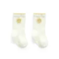 Kuschelig dicke Babysocken mit süßem gelben Sonnendesign für den Winter warmer Alltag. - Weiße Sonne / Größe XS 0-6 Monate
