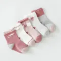 Schattige cartoon jacquard kinderen sokken set, zachte gekamde katoen baby sokken voor lente herfst. - S (0-1 jaar) / Konijnvorm Set