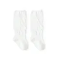 Calcetines tubulares de algodón blanco para bebé, lisos, calcetines altos de punto, uso diario cómodo. - L (3-5 Años) / Blanco