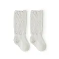 Calcetines altos de punto beige para niños, calcetines largos de algodón para bebé suave - M (1-3 Años) / Beige