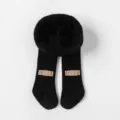 Toddler fleece-lined thick winter warm tights cute bow baby leggings black socks style - Size 21/23 (1-2 Years) / Black