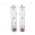 Infant summer mesh long socks, white cherry pattern with peach doll, soft cotton kids knee-high. - S (6-12M) / Cherry
