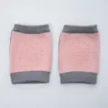 Baby crawling knee pads anti-slip toddler infant safety knee protectors pink grey - Pink Polka Dots
