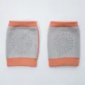 Baby crawling knee pads, anti-slip silicone dots, breathable toddler safety guards. - Gray Polka Dots