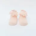 Jolies chaussettes à volants pour bébé fille, chaussettes mi-hautes en coton pour 0-1 an. - Orange