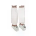 Infant summer knee-high mesh baby socks with cute face, breathable cotton newborn hosiery. - Teddy Bear