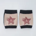 Baby crawling knee pads, anti-slip breathable cotton safety protectors for toddlers learning to walk. - Khaki Star