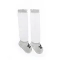 Baby white over-the-knee mesh long socks with cute ruffles and star pattern for summer daily wear. - Pentagram
