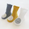 Cute baby knee high socks with funny cartoon face design soft cotton infant toddler socks - Emoji Style - Baby Boys