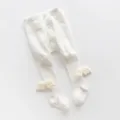 White baby cotton tights with cute angel wings, comfortable warm toddler leggings for girls. - Wing White