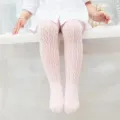 Pink hollow mesh baby tights, breathable cotton toddler pantyhose, cute summer kids leggings - Size 18-20 (6-12 Months) / A011 Tights - Pink