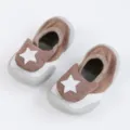 Babyschuhe Lauflernschuhe braun Baumwolle Anti-Rutsch Socken Schuhe für Kleinkind Outdoor - A080 Cartoon-Stil Khaki