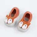 Süße Fuchs Babysocken rutschfest weiche Sohle atmungsaktive Kleinkind Lauflernschuhe Draußen - A080 Cartoon-Stil Orange