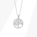 Collana con ciondolo albero della vita in argento, gioielli con catena in zircone. - Ciondolo Solo (Colore Platino/Pietre Bianche) / Argento 925