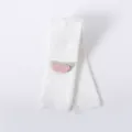 Joli collant bébé fille en coton blanc avec joli motif patch, confortable et doux au quotidien. - 21-23 (1-2 ans) / Fines rayures fruits - Blanc