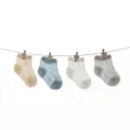 Ultradünne atmungsaktive Mesh Babysocken, Sommer Neugeborene kurze Socken 4 Paar Set neu - Vertikales Netz-Design