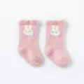 Calzini spessi per neonati invernali caldi rosa simpatico coniglio antiscivolo bimbo - Taglia XS 0-6 Mesi / Coniglio Rosa