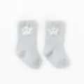 Comode calze pelose per neonati in grigio chiaro con stella, caldo abbigliamento 0-3 anni. - Taglia XS 0-6 Mesi / Stella grigia