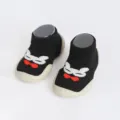 Süsses Baby Socken mit rutschfester Sohle, atmungsaktive Baumwolle Lauflernschuhe. - Schwarze Fliege Brosche