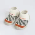 Baby Lauflernsocken Kleinkind Schuhe mit Gummisohle rutschfest atmungsaktiv gestreift - Gestreifte Brille