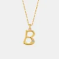 S925 Sterlingsilber Buchstabe B Anhänger Halskette, minimalistischer goldener Schmuck Variante. - 925er Silber / 18K Gold (Buchstabe B)
