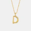 Elegante S925 Sterlingsilber Buchstabe D Anhänger Halskette mit funkelnden Zirkonia. - 925er Silber / 18K Gold (Buchstabe D)