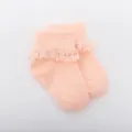 Chaussettes bébé roses avec volant en dentelle et semelle antidérapante, jolies chaussettes - Taille M (2-4 Ans) / Rose racine de lotus