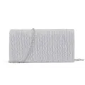 Sac de soirée argenté pour femme, pochette bandoulière rectangulaire pour mariage. - Gris clair