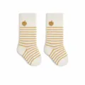 Infant striped knee-high socks, cute yellow pumpkin baby cotton socks, soft newborn wear. - Yellow Pumpkin
