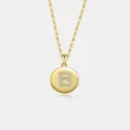 S925 Silber Vergoldet Buchstabe B Runde Anhänger Halskette Zirkon Eleganter Schmuck - Buchstabe B / 18K-Gold