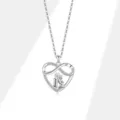 S925 Argento Cuore Madre Figlia Collana Pendente Infinito Zircone Pavé Variante - Solo Ciondolo (Senza Catena) / Platino