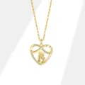Collana cuore infinito madre figlia in argento S925 con diamanti intarsiati d'oro. - Solo Ciondolo (Senza Catena) / Oro 18K