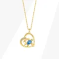Collana con ciondolo a cuore oceano tartaruga marina in argento sterling S925 dorato - Solo Ciondolo (Senza Catena) / Oro 18K (PXZ586)