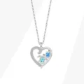 Collana cuore tartaruga serie oceano in argento S925 ciondolo zircone cristallo - Solo Ciondolo (Senza Catena) / Platino (PXZ587)