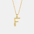 S925 Sterlingsilber Buchstabe F Anhänger Halskette, minimalistische Gold Schlüsselbeinkette Damen. - 925er Silber / 18K Gold (Buchstabe F)