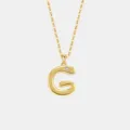 Goldener Buchstabe G Anhänger Halskette, minimalistische Damen Silber Schlüsselbeinkette. - 925er Silber / 18K Gold (Buchstabe G)